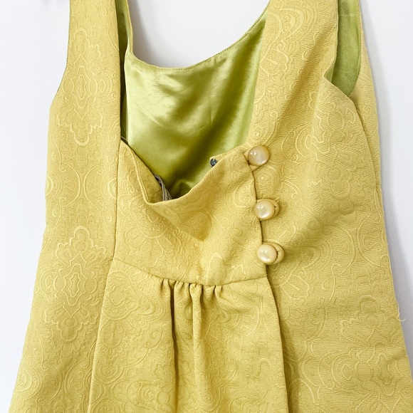 Anthro Rain In Spain Chartreuse Shift Dress 8 - Picture 16 of 16